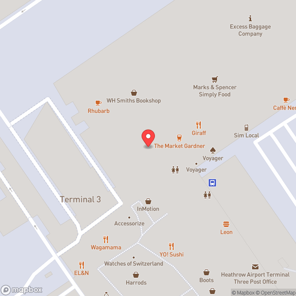 Map of T3 Security & Passport Control