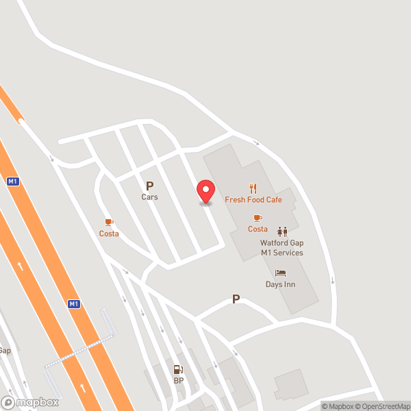 Map of Watford Gap Southbound Motorway Services (Roadchef)