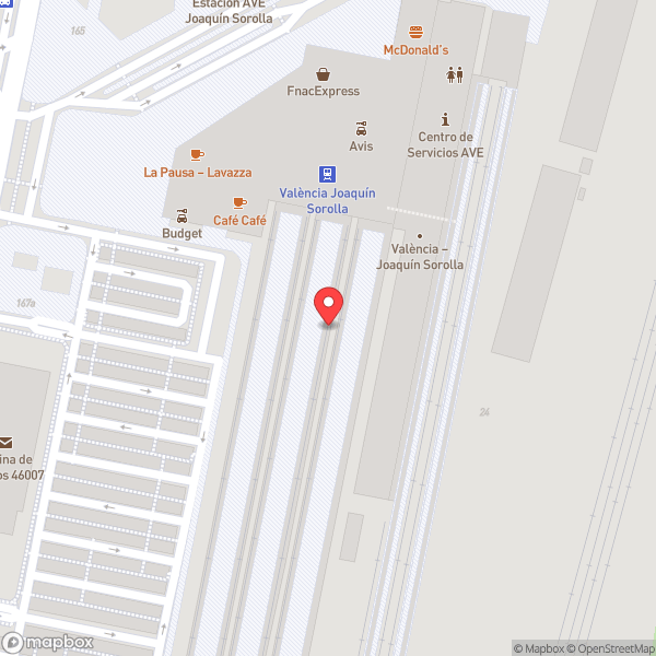 Map of Valencia Joaquín Sorolla Railway Station- AVE (Estació de Valencia Joaquín Sorolla - AVE)