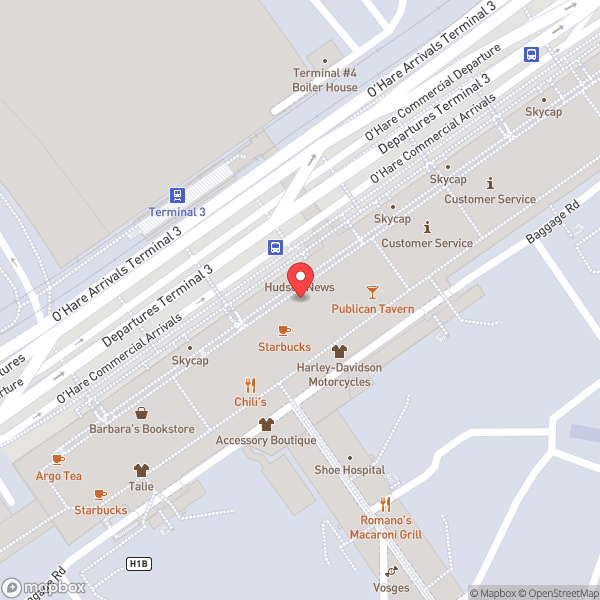 Map of American Airlines Ticket Counter