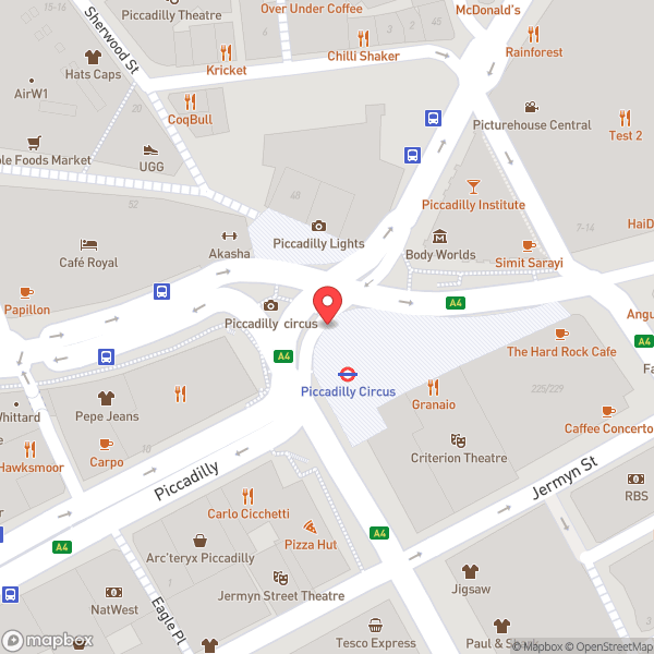 Map of Piccadilly Circus