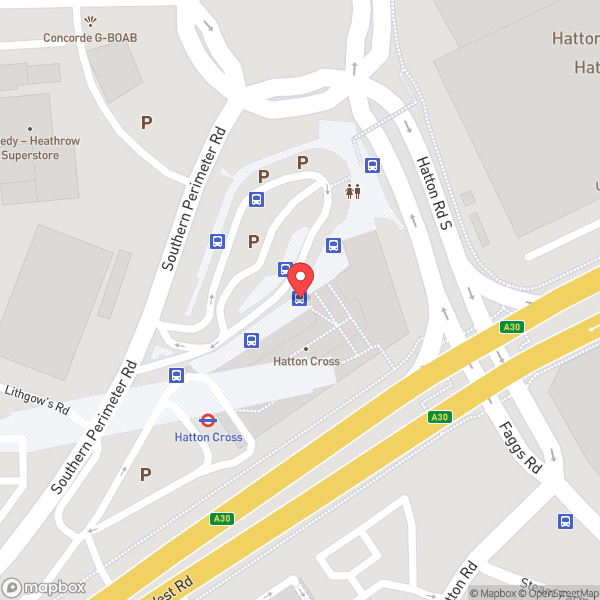 Map of Hatton Cross London Underground Station