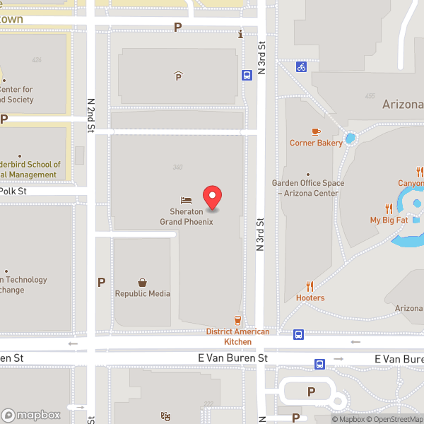 Map of Sheraton Phoenix Downtown