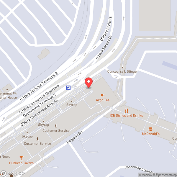 Map of American Airlines Admirals Club