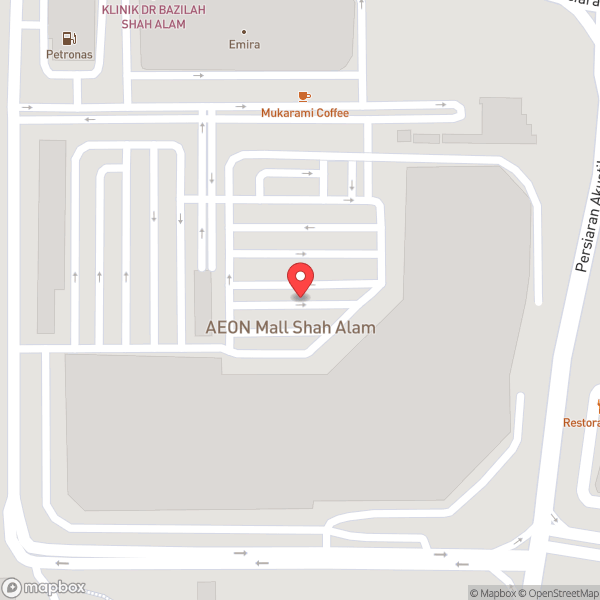 Map of AEON Mall Shah Alam