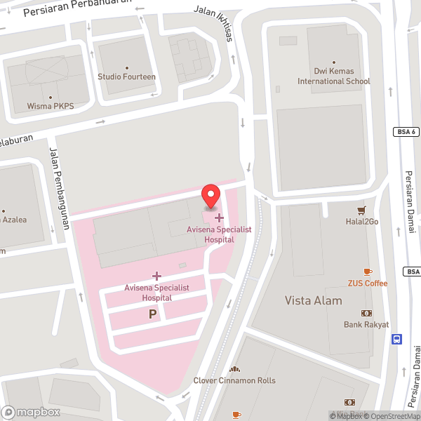 Map of Avisena Specialist Hospital