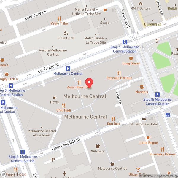 Map of Melbourne Central Station