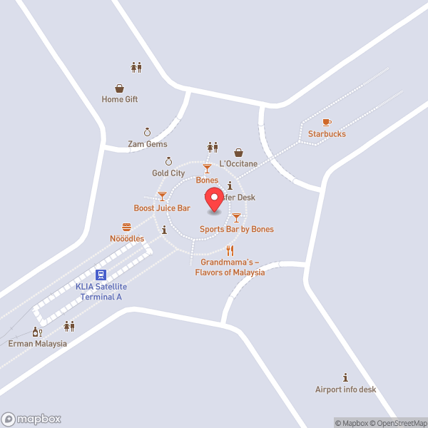 Map of KLIA Satellite Terminal