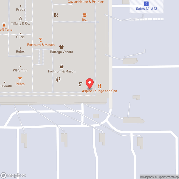 Map of British Airways Galleries First Lounge