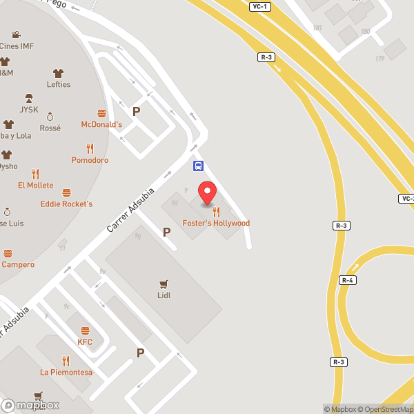Map of Foster's Hollywood
