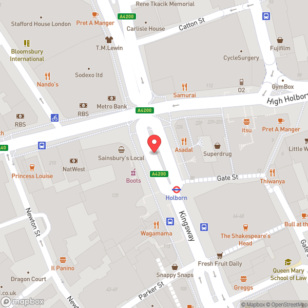Map of Holborn London Underground Station