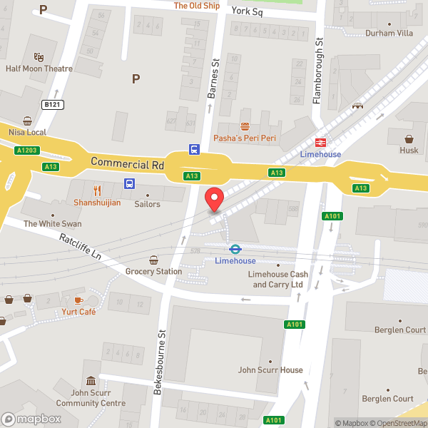 Map of Limehouse DLR Station