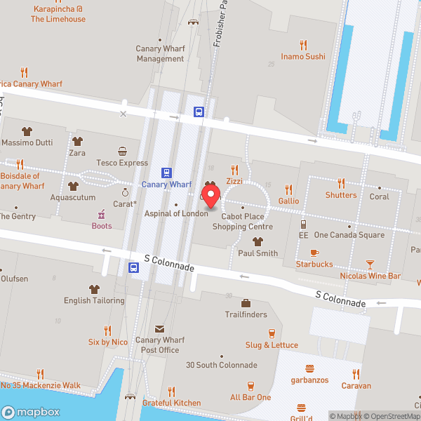 Map of Canary Wharf DLR Station