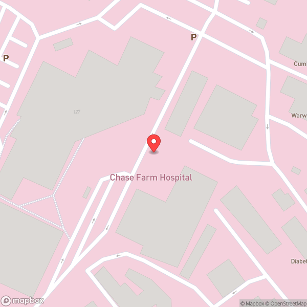 Map of Chase Farm Hospital