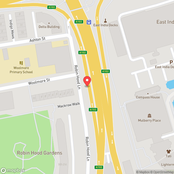 Map of Blackwall Roundabout Underpass