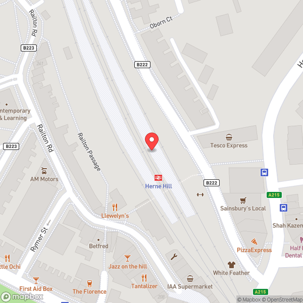Map of Herne Hill Railway Station (HNH)