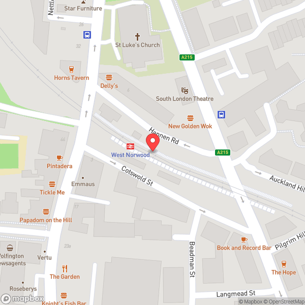 Map of West Norwood Railway Station (WNW)