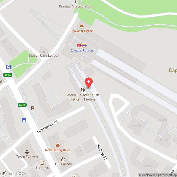 Map of Crystal Palace Railway Station (CYP)