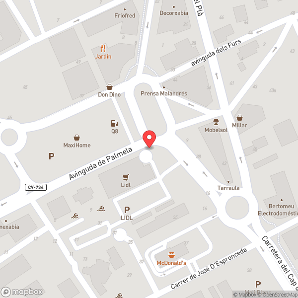 Map of Lidl Javea
