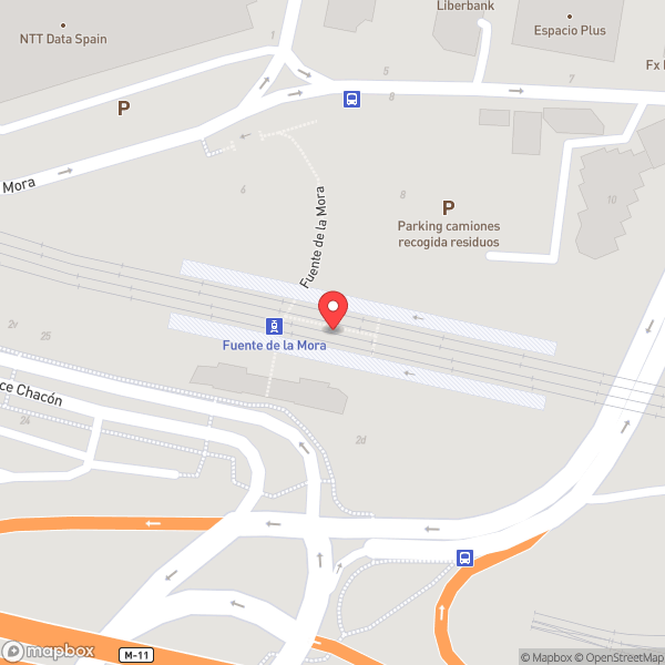 Map of Cercanías Fuente de la Mora