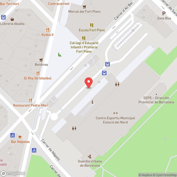 Map of Estación de Autobuses Barcelona Nord (Estació d'autobusos Barcelona Nord)