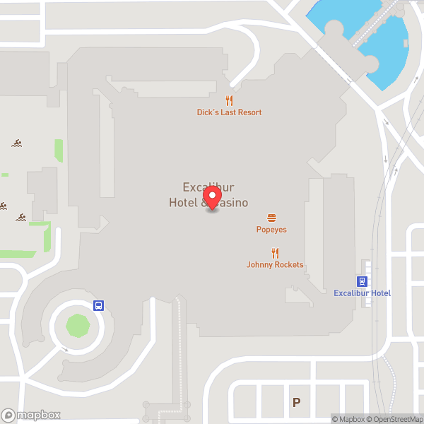 Map of Excalibur Hotel & Casino