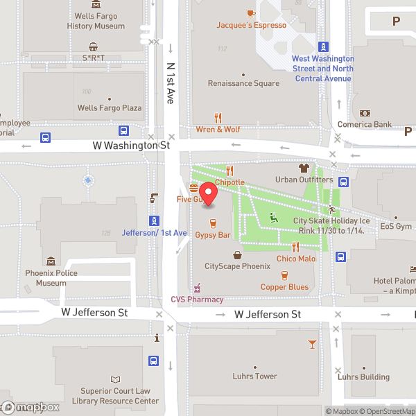 Map of Five Guys