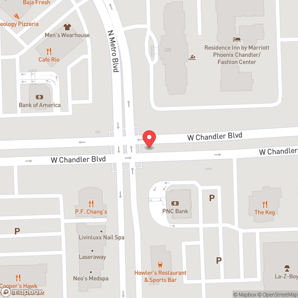 Map of Chandler Boulevard & Metro Boulevard