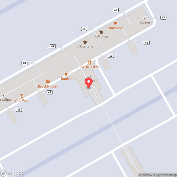 Map of American Airlines Admirals Club