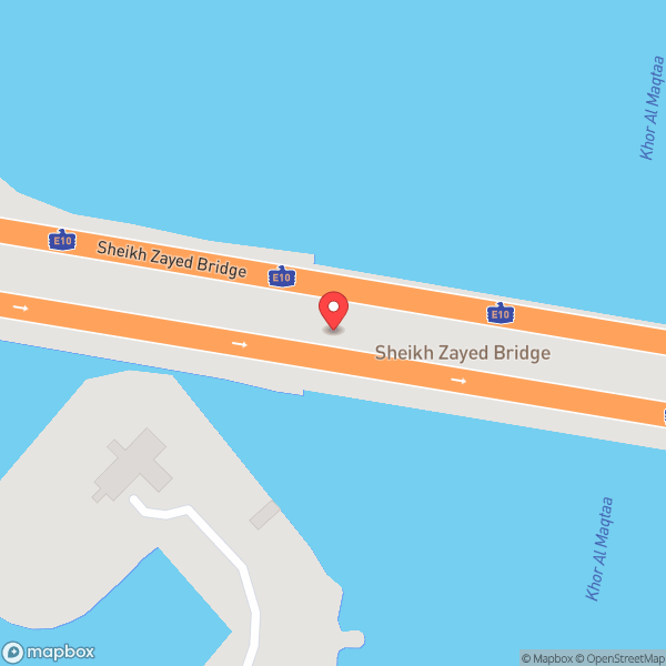 Map of Sheikh Zayed Bridge (جسر الشيخ زايد)