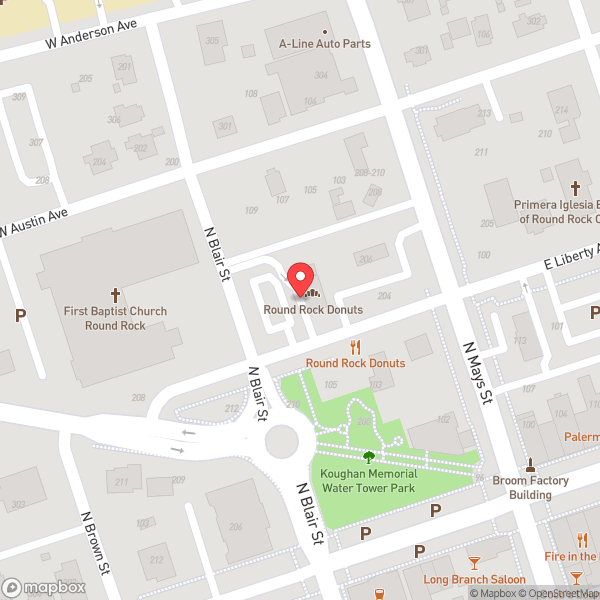 Map of Round Rock Donuts