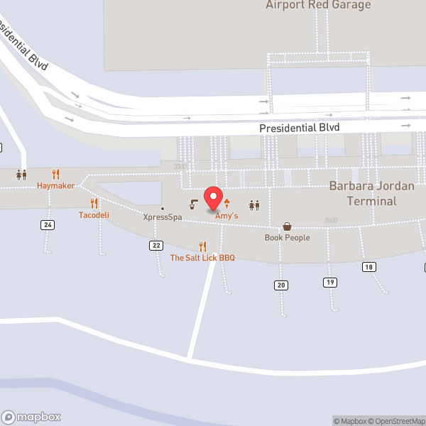 Map of American Airlines Admirals Club