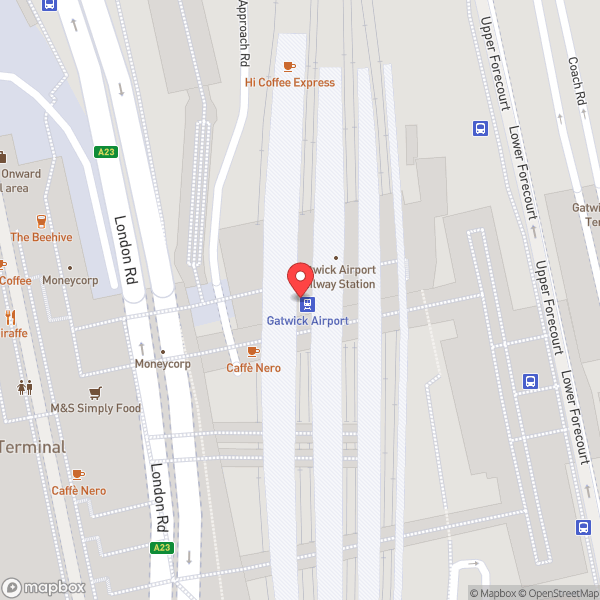 Map of Gatwick Airport Railway Station (GTW)