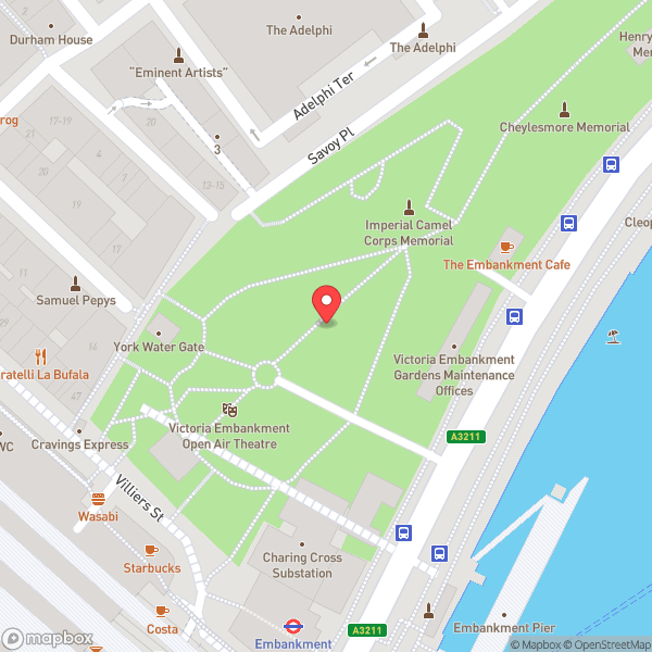 Map of Victoria Embankment Gardens