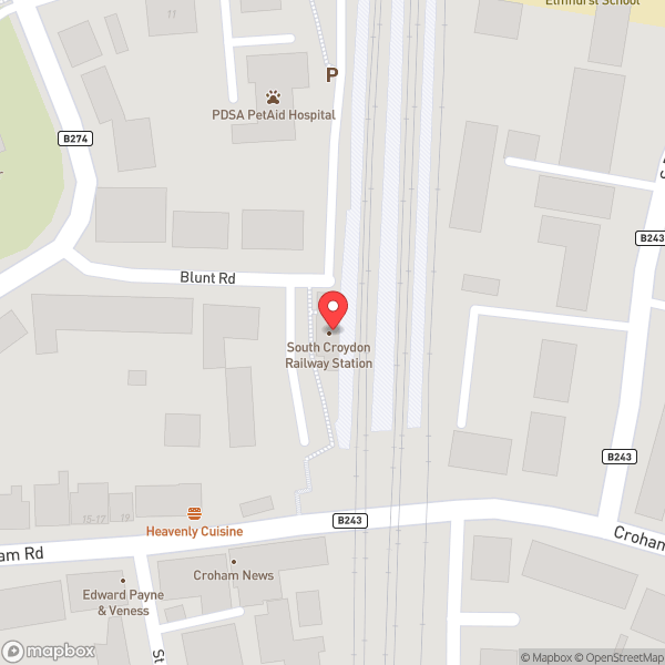 Map of South Croydon Railway Station (SCY)