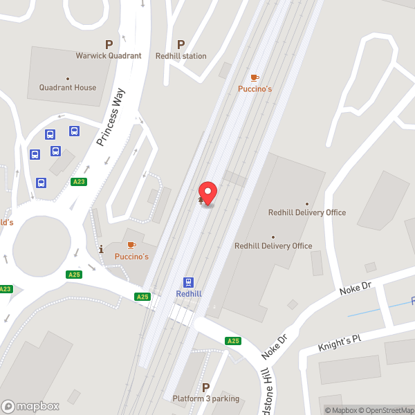 Map of Redhill Railway Station (RDH)