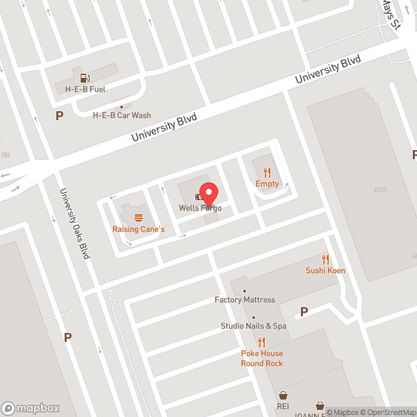 Map of Wells Fargo