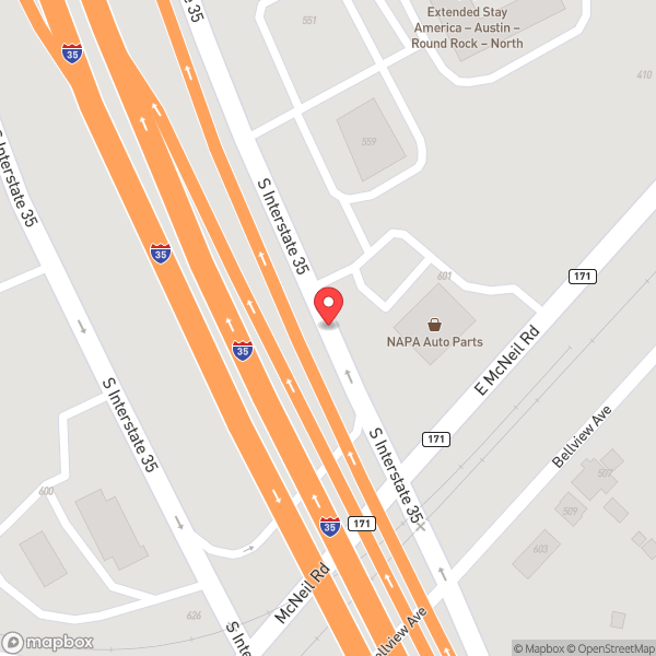 Map of Round Rock Bat Bridge