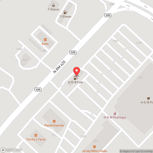 Map of H-E-B Gas Station