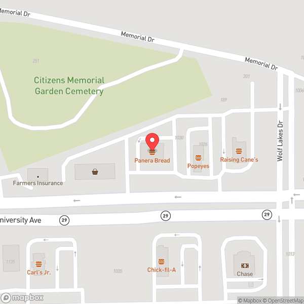 Map of Panera Bread