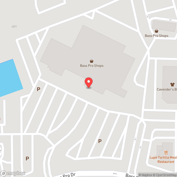 Map of Bass Pro Shops