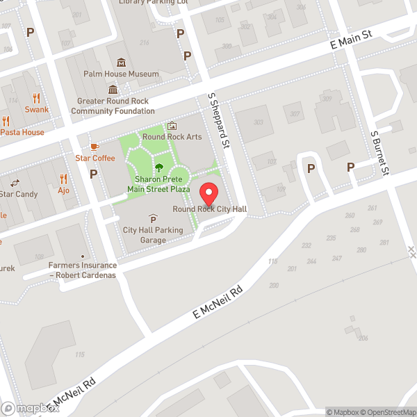 Map of Round Rock City Hall