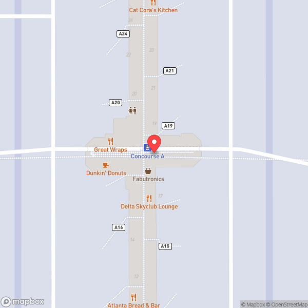 Map of Plane Train Concourse A
