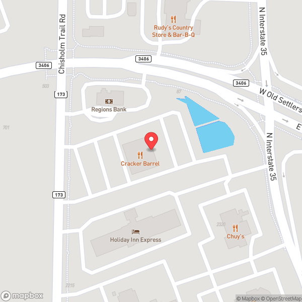 Map of Cracker Barrel