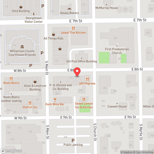 Map of Georgetown, TX