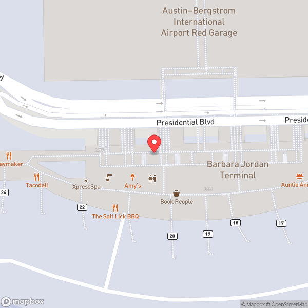 Map of TSA Security Checkpoint