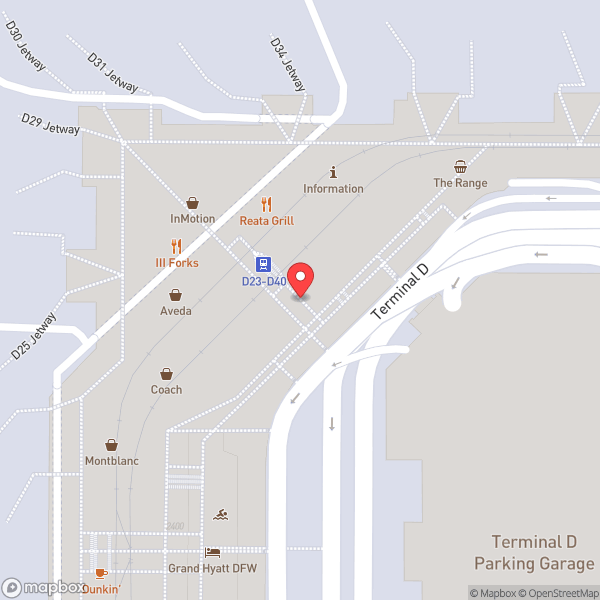 Map of American Airlines Premium Lounge