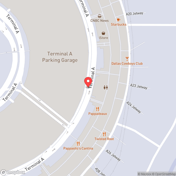 Map of American Airlines Admirals Club
