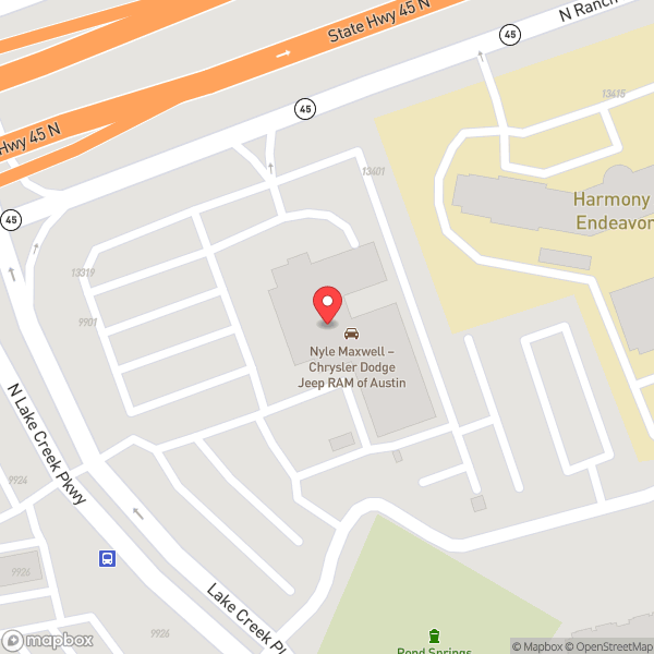 Map of Nyle Maxwell Chrysler Dodge Jeep Ram of Austin