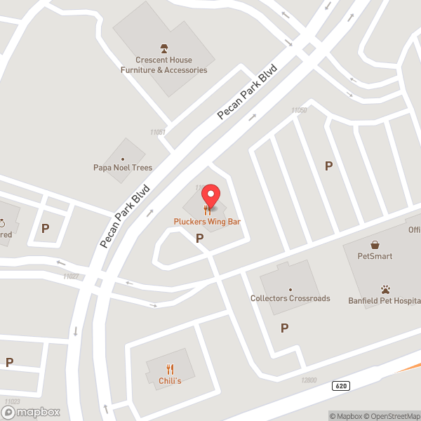 Map of Pluckers Wing Bar
